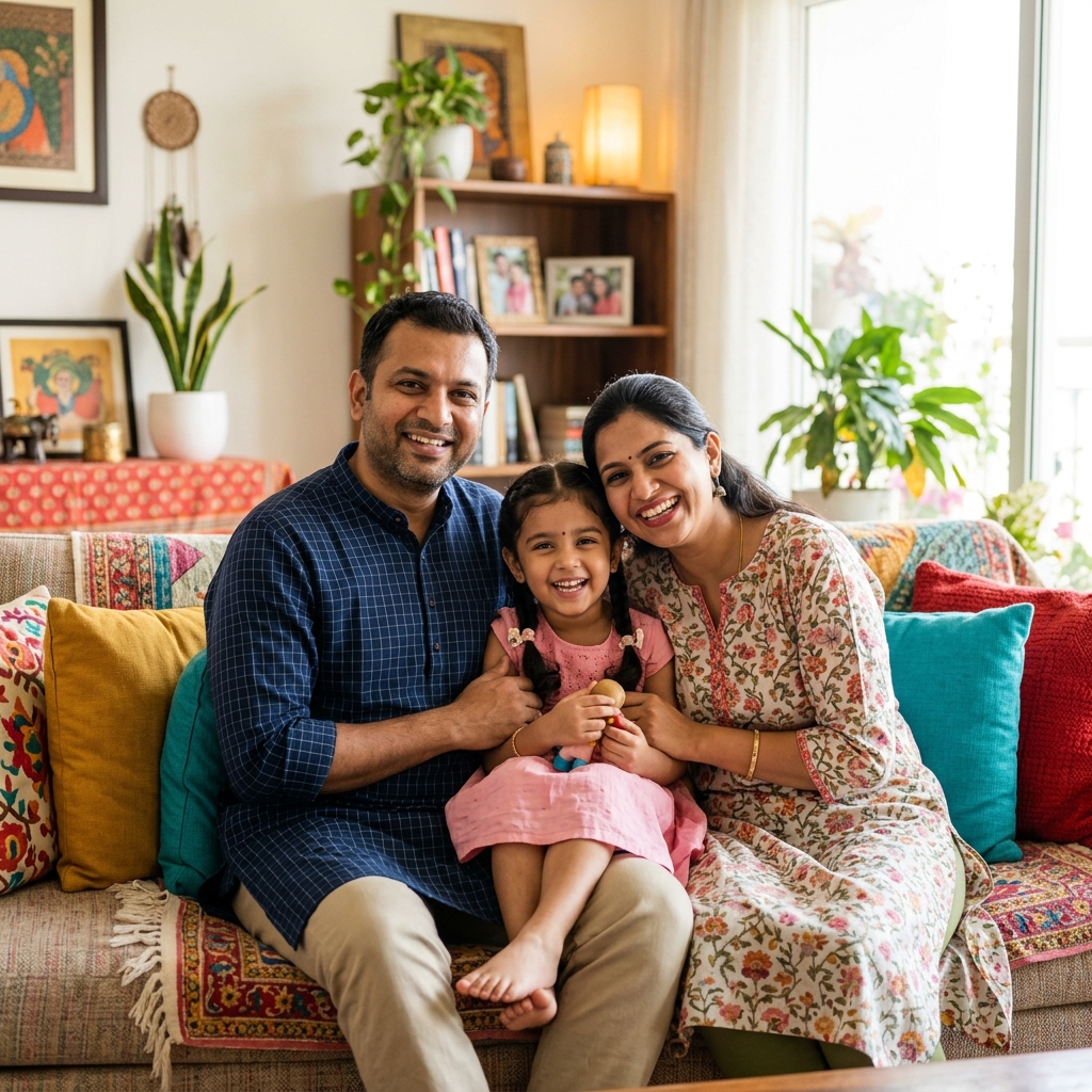 Happy Family with Insurance